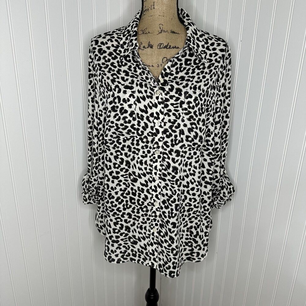 Talbots Plus Leopard Print Button Front Blouse Sz… - image 13